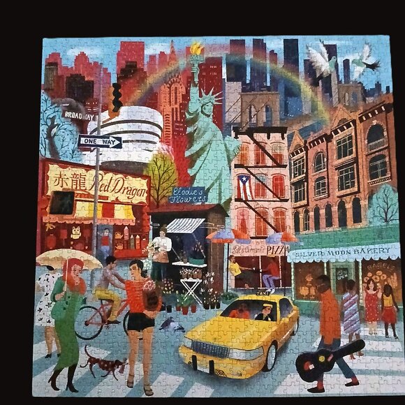 Eeboo New York City Life Jigsaw Puzzle, 1000 Pieces - Picture 2 of 2
